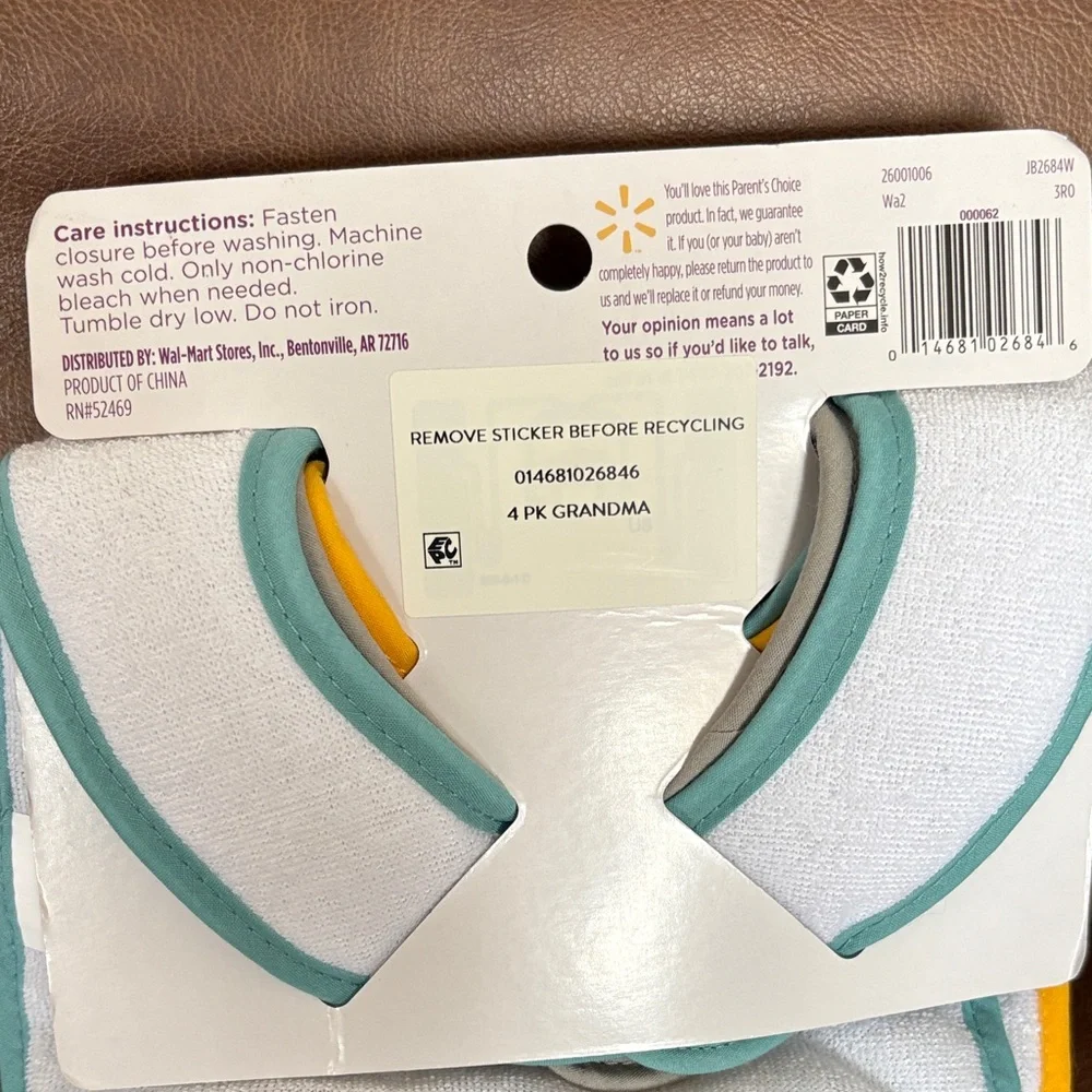 Parents Choice 4 pack Infant Bibs